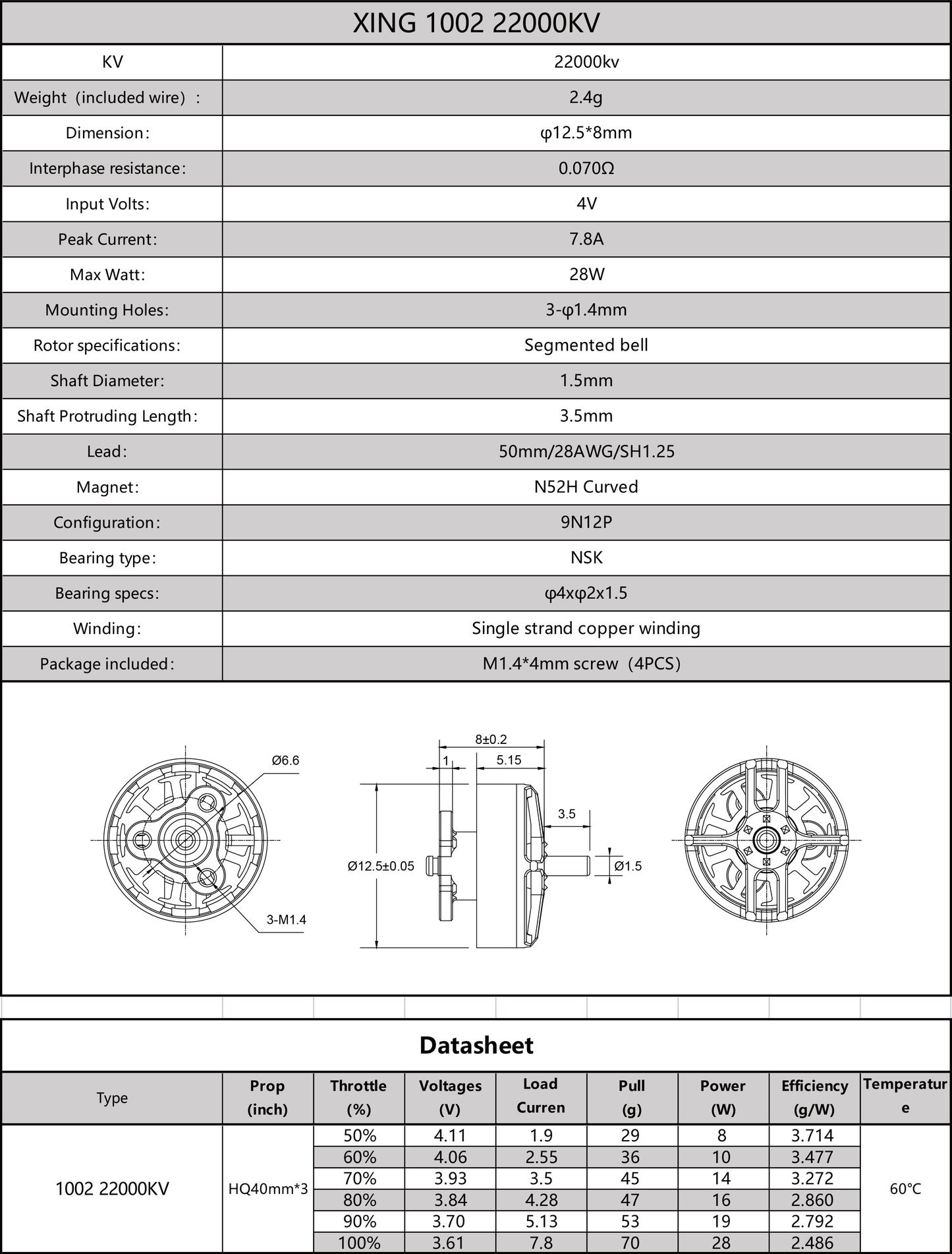15138 3 motor iflight xing 1002 22000kv