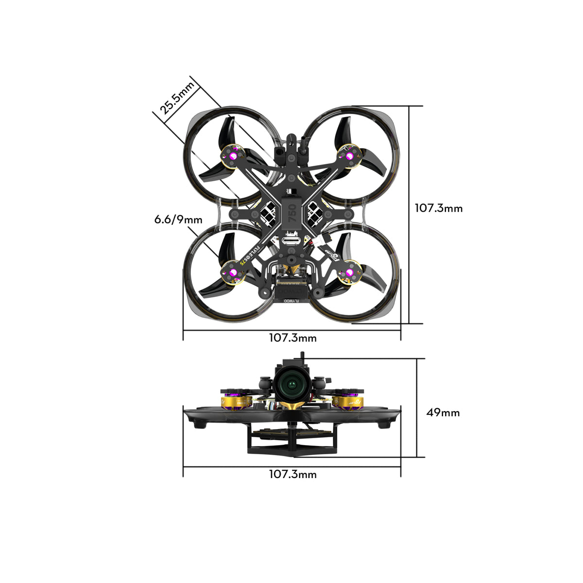 FPV Drone FLYWOO Flylens 75 HD O4 2S ELRS 2.4G V1.4