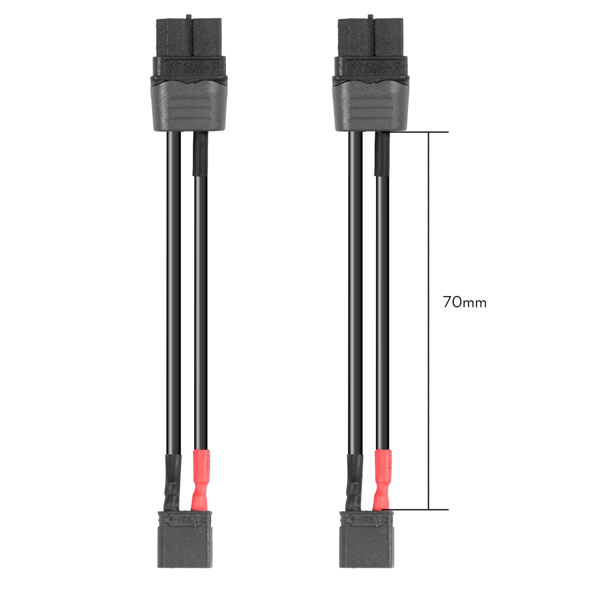 Adapter FLYWOO Balck XT30U Male to XT60H Female (2 pcs)