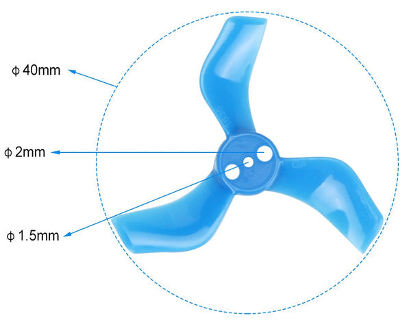9378 5 propellers betafpv 40mm 3 blade 1 5mm shaft hole 4pcs