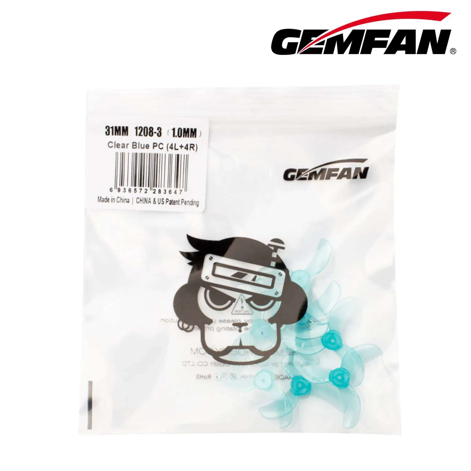 10512 3 propellers gemfan 1208 3 31mm pc durable 1mm blue 4ccw 4cw