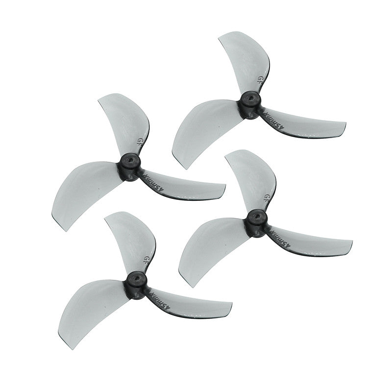 10557 1 propellers gemfan 45mm 3 pc durable 1 5mm clear gray 4ccw 4cw