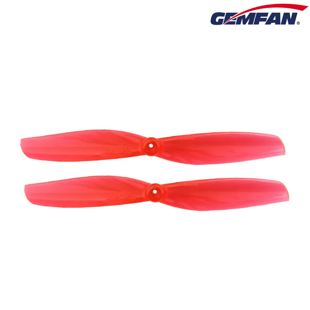 10770 2 propellers gemfan 65mms 2 pc shaft 1mm clear red 4ccw 4cw