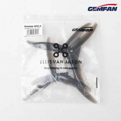 10947 5 propellers gemfan freestyle 6032 3 pc durable midnight gray 2ccw 2cw