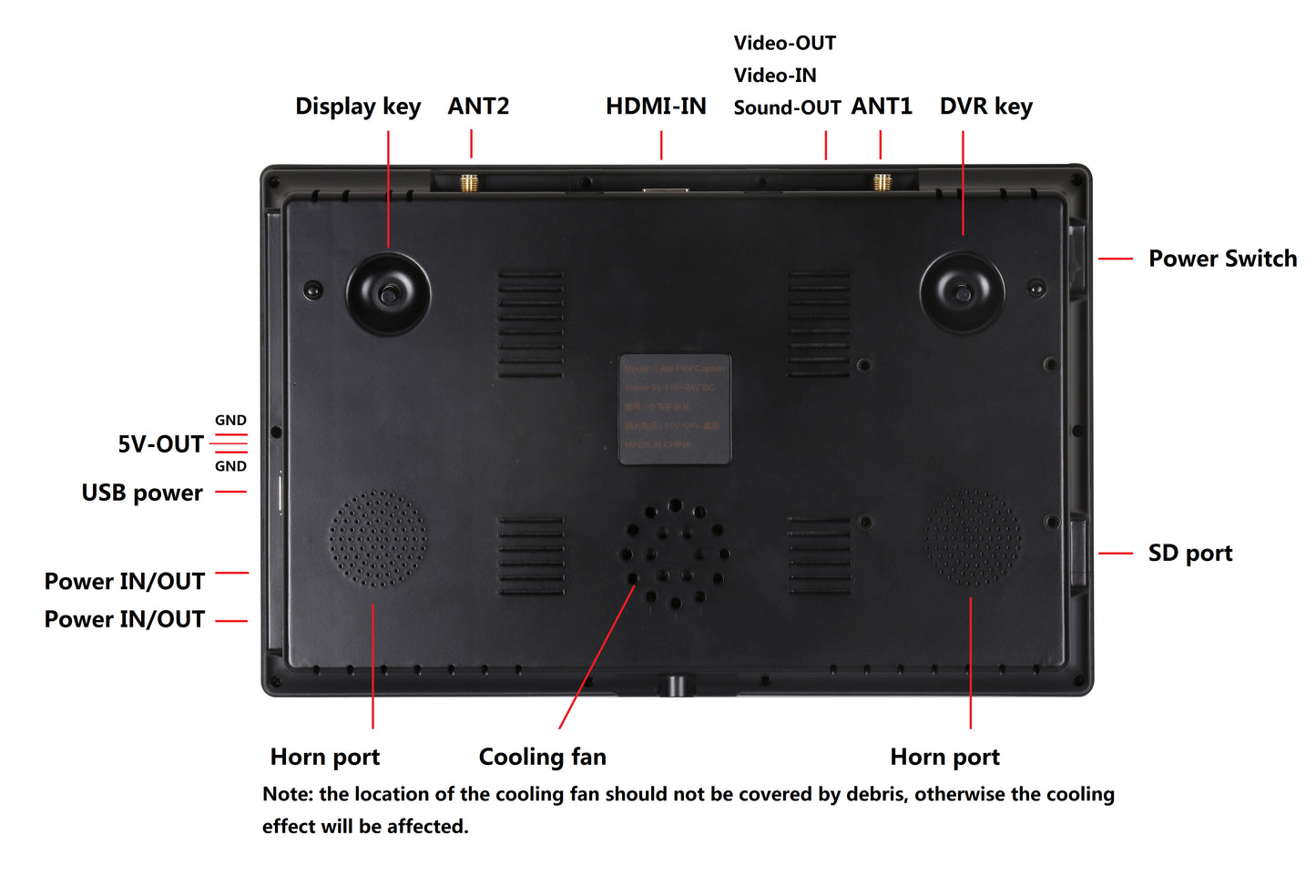 12048 1 monitor hawkeye 10 2 inch captain with dvr hdmi