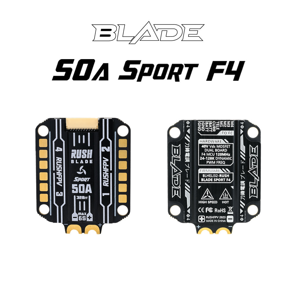 12943 esc rushfpv rush blade 50a sport f4 3 6s 30x30 4 in1 esc