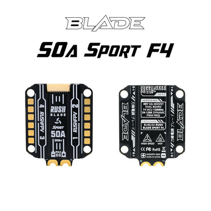 12943 esc rushfpv rush blade 50a sport f4 3 6s 30x30 4 in1 esc