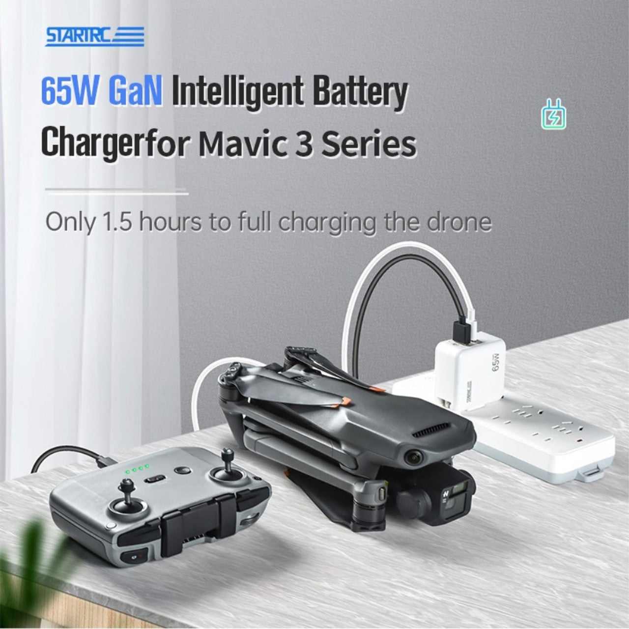 13474 9 qc3 0 gan 65w intelligent battery charger startrc for dji mavic 3