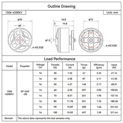 14043 3 motor betafpv 1506 4200kv 1pcs