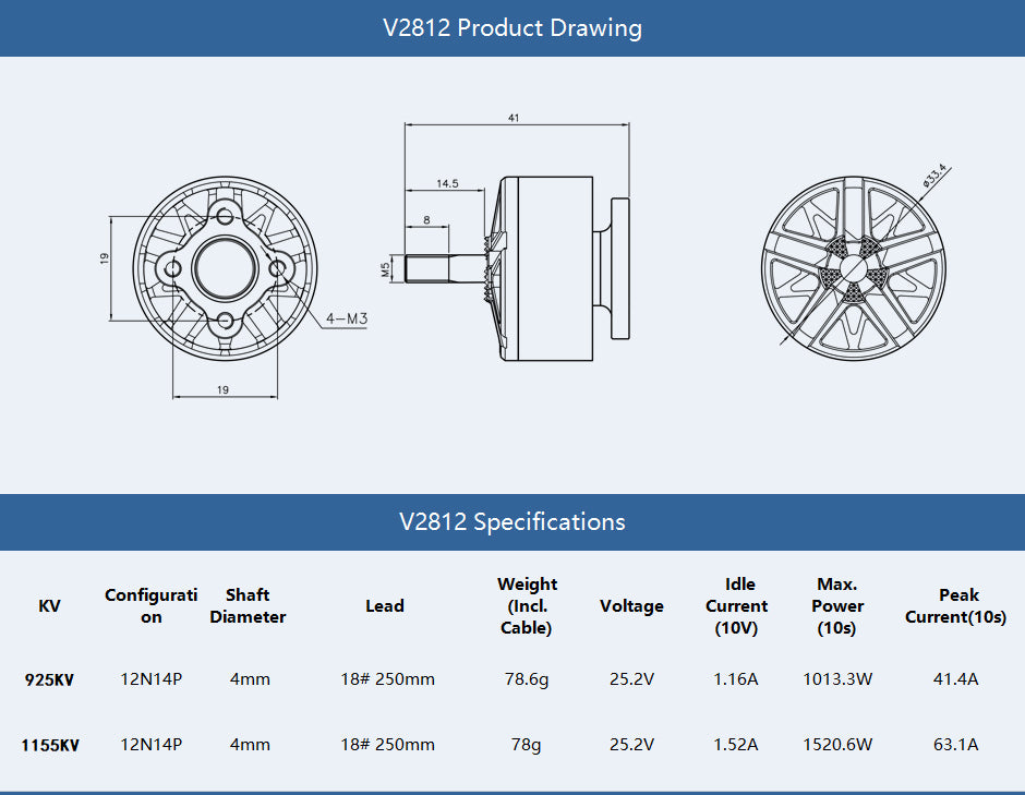 14241 5 motor t motor velox v2812 for 7 8 longrange drone 6s kv925