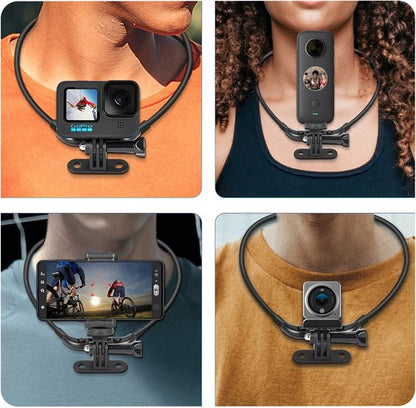 14280 1 neck holder mount startrc for insta360 x3 dji action and gopro cameras