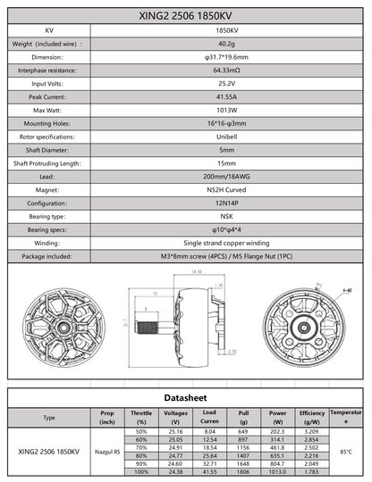 15009 4 motor iflight xing2 2506 unibell 1850kv