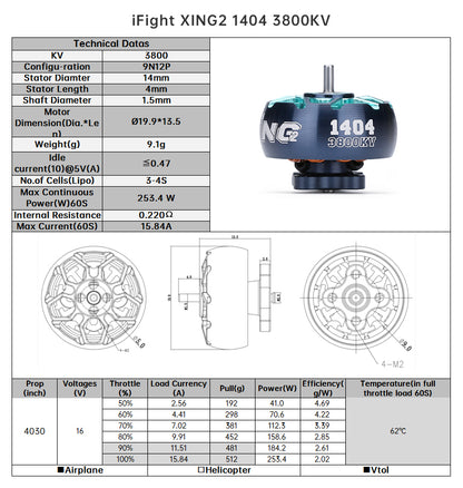 15030 motor iflight xing2 1404 unibell 3800kv