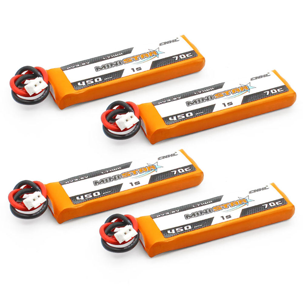 15840 4 battery cnhl ministar hv lipo 1s 3 8v 450mah 70c ph2 0 4pcs