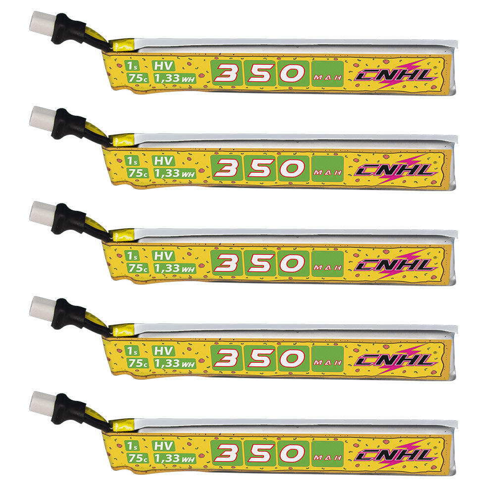 15843 2 battery cnhl pizza series lipo 1s 3 8v 350mah 75c bt2 0 5pcs
