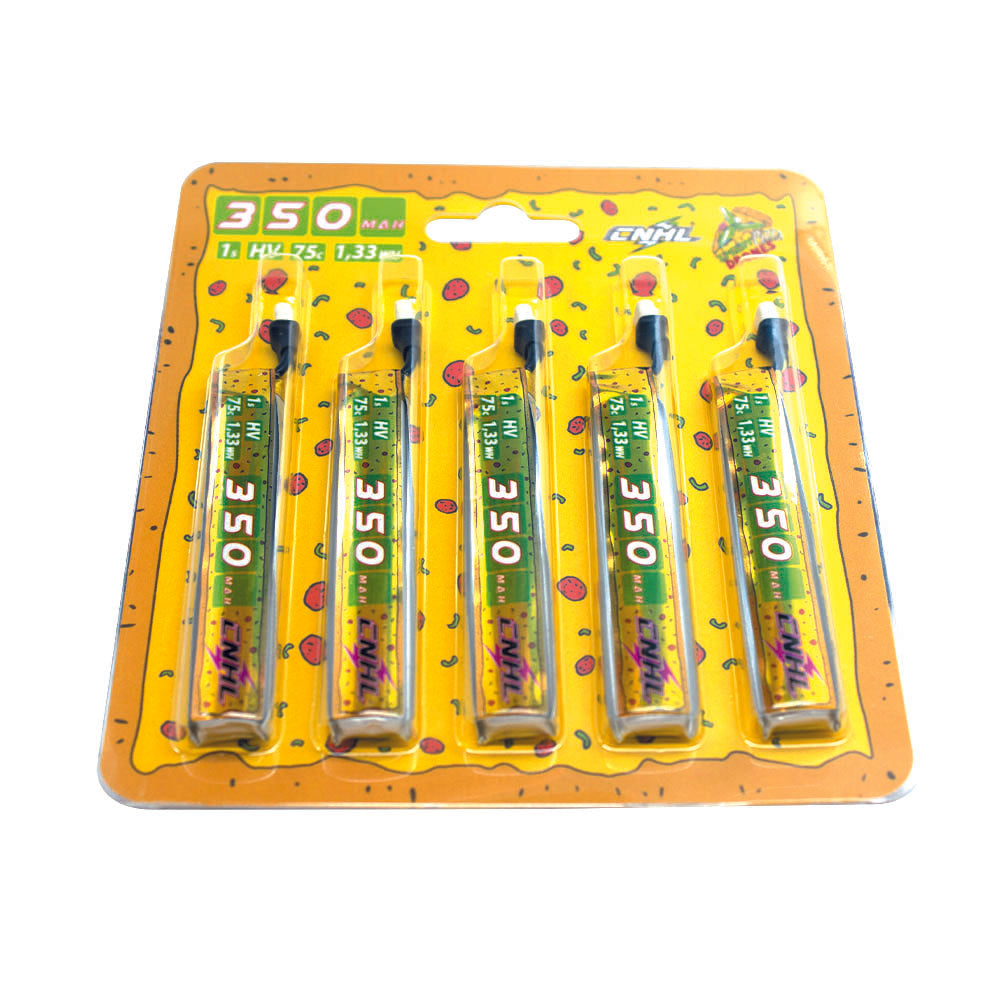 15843 3 battery cnhl pizza series lipo 1s 3 8v 350mah 75c bt2 0 5pcs