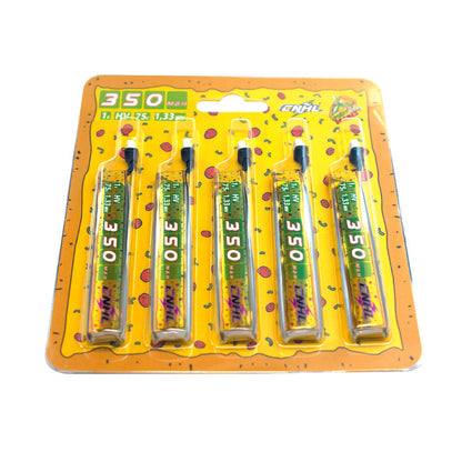 15843 3 battery cnhl pizza series lipo 1s 3 8v 350mah 75c bt2 0 5pcs