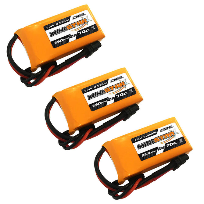 15846 battery cnhl ministar lipo 2s 7 4v 350mah 70c xt30u 3pcs