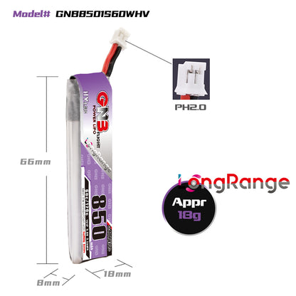 15996 2 battery gnb gaoneng lihv 1s 3 8v 850mah 60c ph2 0