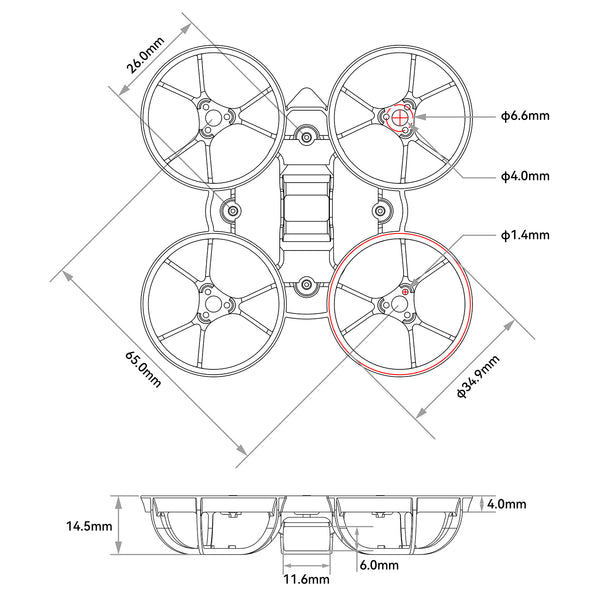 16302 1 frame betafpv meteor65 air brushless whoop black