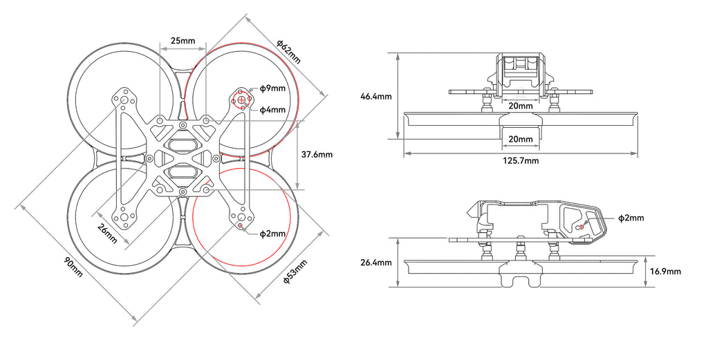 16326 2 frame betafpv pavo20 brusless whoop blue