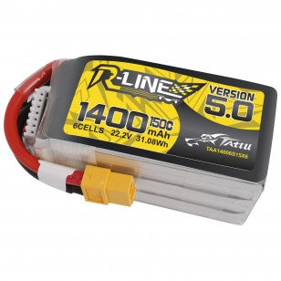 Batterij Tattu R-Line 5.0 LiPo 6S 22.2V 1400mAh 150C XT60
