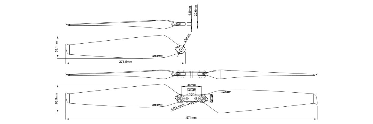 Propeller Sunnysky EOLO CN22x6.5 Folding