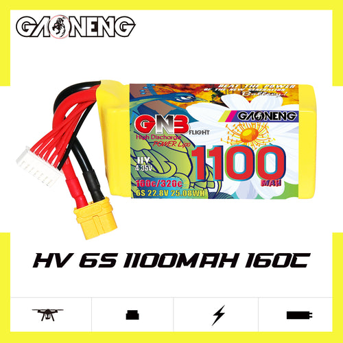 Battery GNB GAONENG 1100mah 6S1P 22.8V HV 160C XH- JST 7P XT60