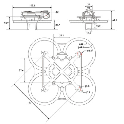Frame BETAFPV Pavo Femto Brushless Whoop Black