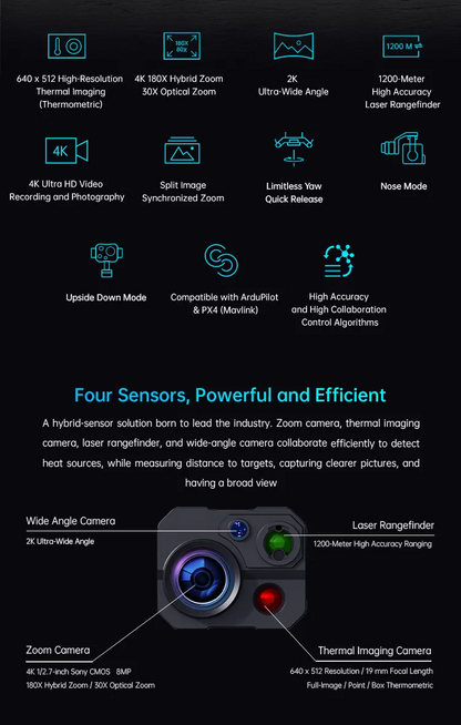 FPV HD camera SIYI ZT30 EO/IR/LRF Gimbal