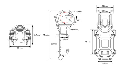 Bracket BETAFPV Pavo20 Pro for O4 Air Unit Transparent Grey