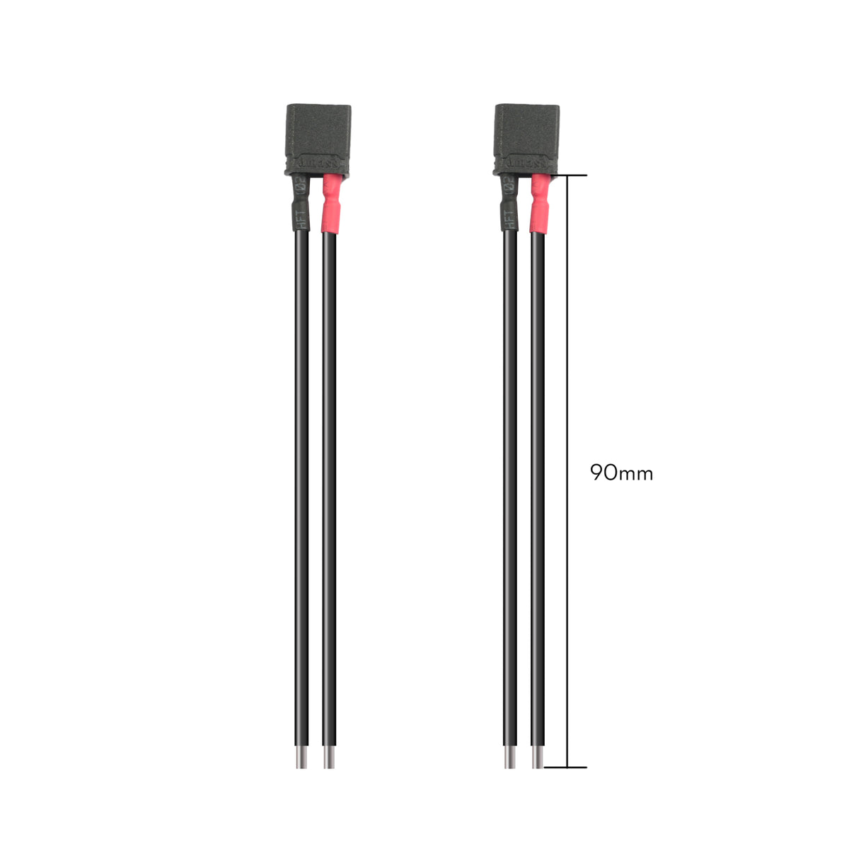 Connector FLYWOO Black XT30U 90mm 18AWG Male Pigtail (2 pcs)