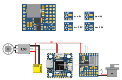 Servo MATEKSYS PDB with 4A Bec 5.5-36V to 5-8.2V