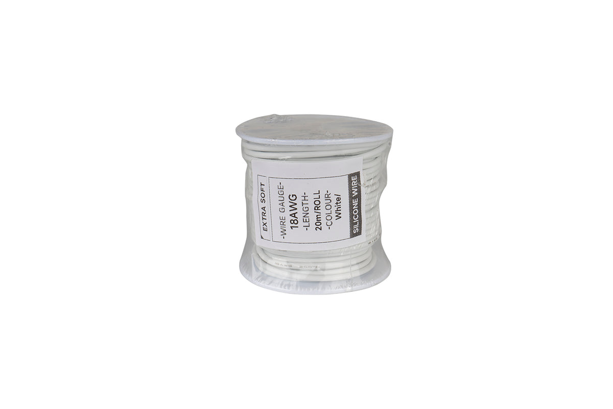 Cable HobbyDrone AWG18 20m/Rolll Silicone Airplane Wires Leads White
