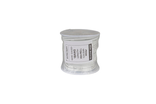 Cable HobbyDrone AWG18 20m/Rolll Silicone Airplane Wires Leads White