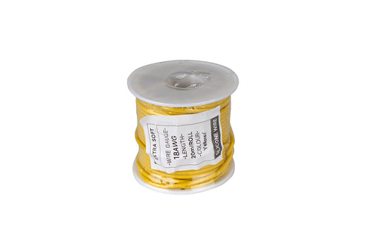 Cable HobbyDrone AWG18 20m/Roll Silicone Airplane Wires Leads Yellow