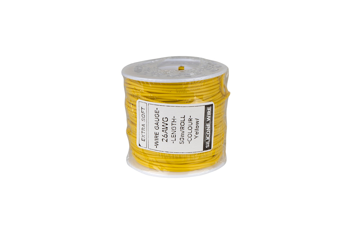 Cable HobbyDrone AWG26 50m/Roll Silicone Airplane Wires Leads Yellow
