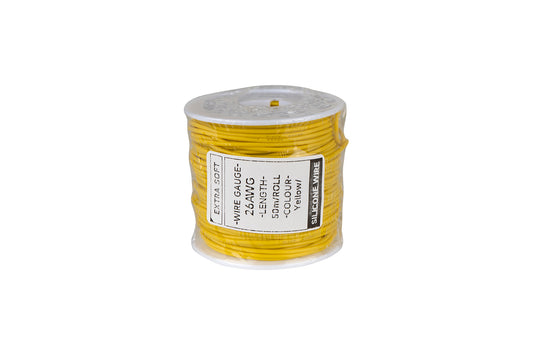 Cable HobbyDrone AWG26 50m/Roll Silicone Airplane Wires Leads Yellow