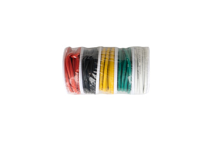 Cable Set HobbyDrone AWG14 3m/Roll Silicone Airplane Wires Leads Black/Green/Red/White/Yellow