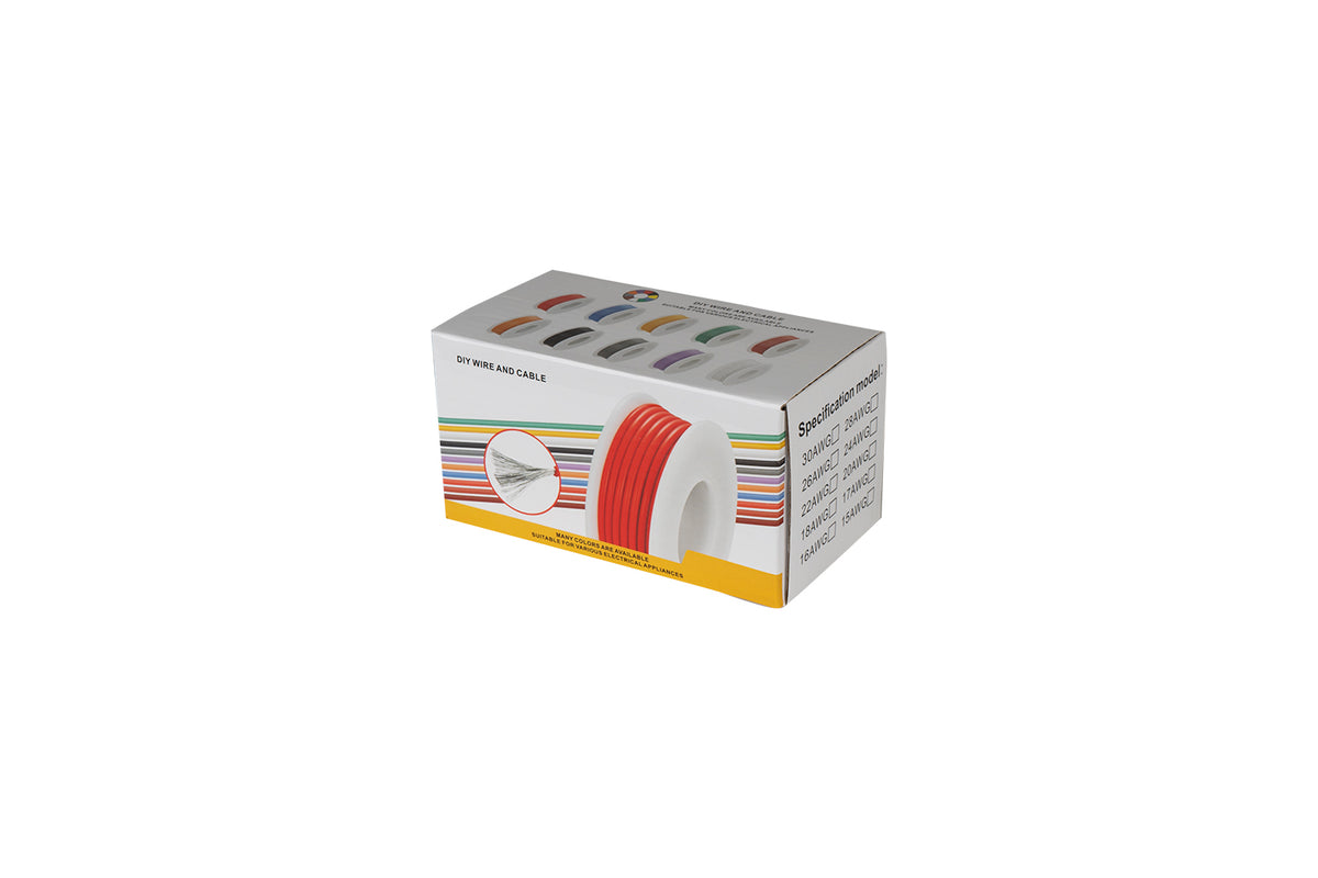 Cable Set HobbyDrone AWG18 5m/Roll Silicone Airplane Wires Leads Black/Green/Red/White/Yellow