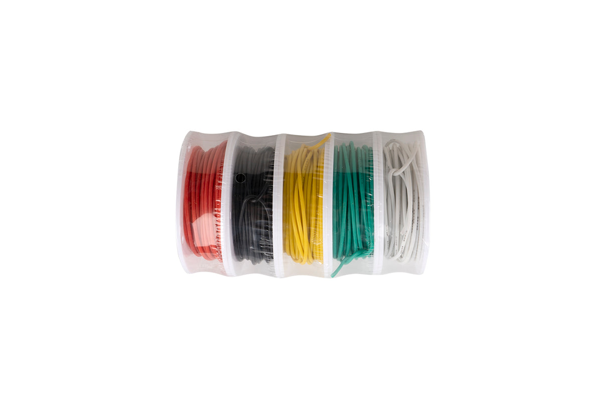 Cable Set HobbyDrone AWG26 10m/Roll Silicone Airplane Wires Leads Black/Green/Red/White/Yellow
