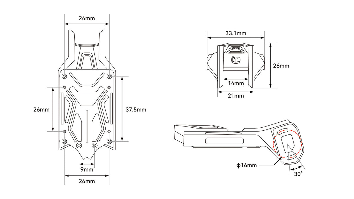 Bracket II BetaFPV for O4 Air Unit Black
