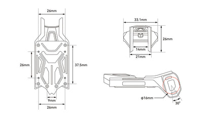 Bracket II BetaFPV for O4 Air Unit Clear Grey