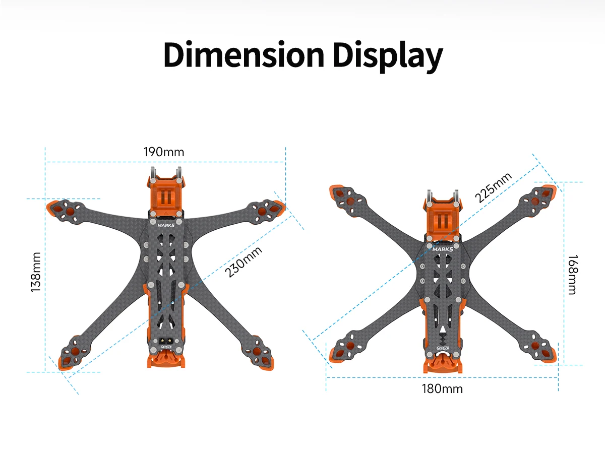 Frame GEPRC GEP-MK5 O4 Pro DC Orange