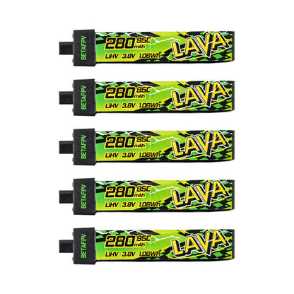 BETAFPV LAVA II LiHV 1S 280mAh 95C Battery (5-Pack)