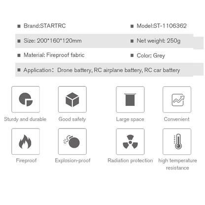 6420 5 li po safe bag startrc double deck pvc fireproof cloth 20x12x13cm