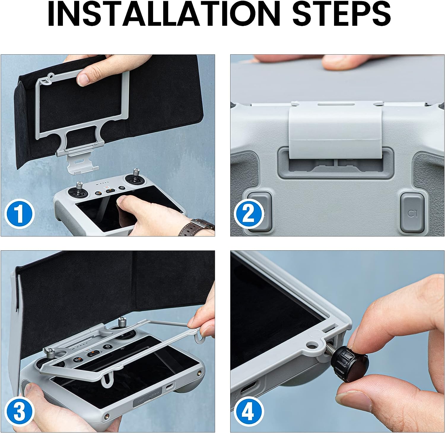 6585 1 sunshade hood startrc for dji rc gray