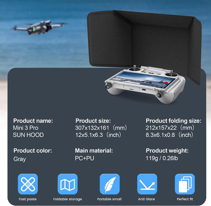 6585 3 sunshade hood startrc for dji rc gray