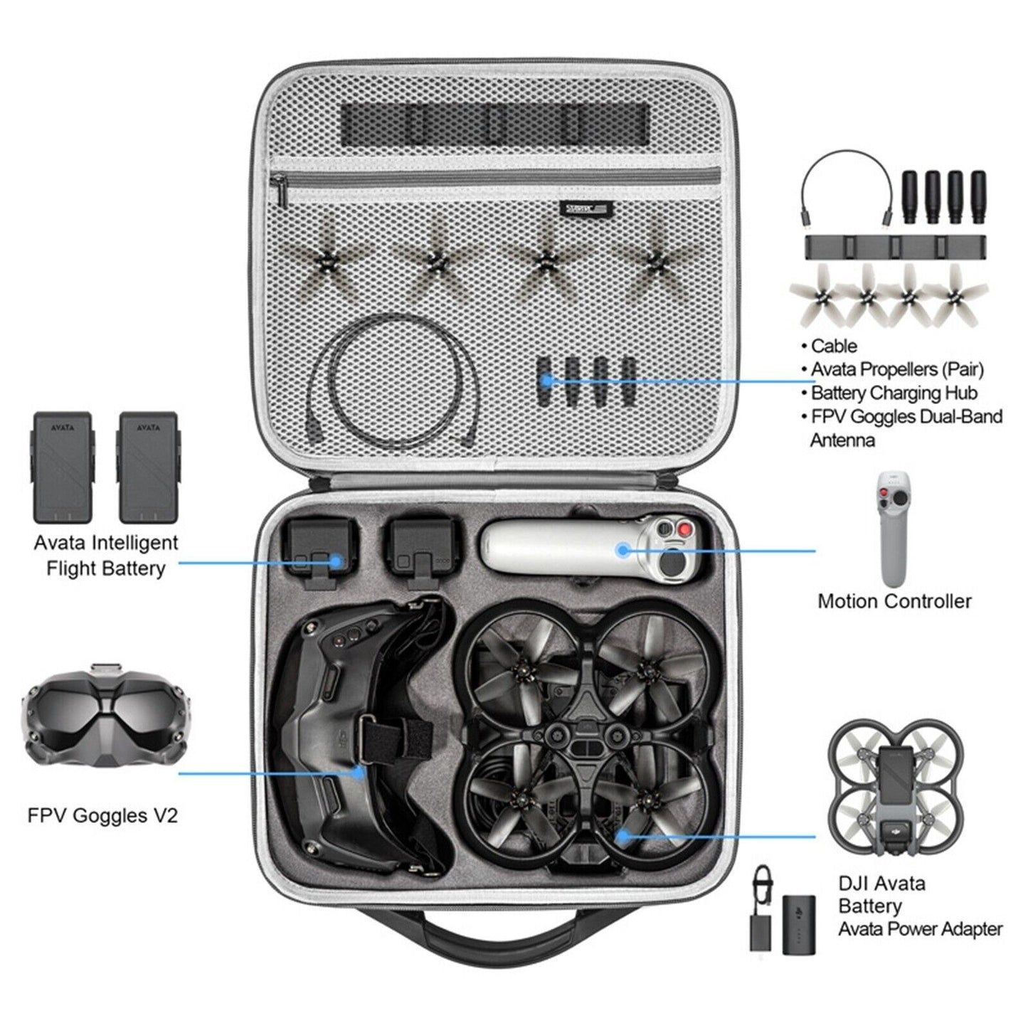 6729 3 storage bag startrc for dji avata fly smart combo fit for dji goggles v2