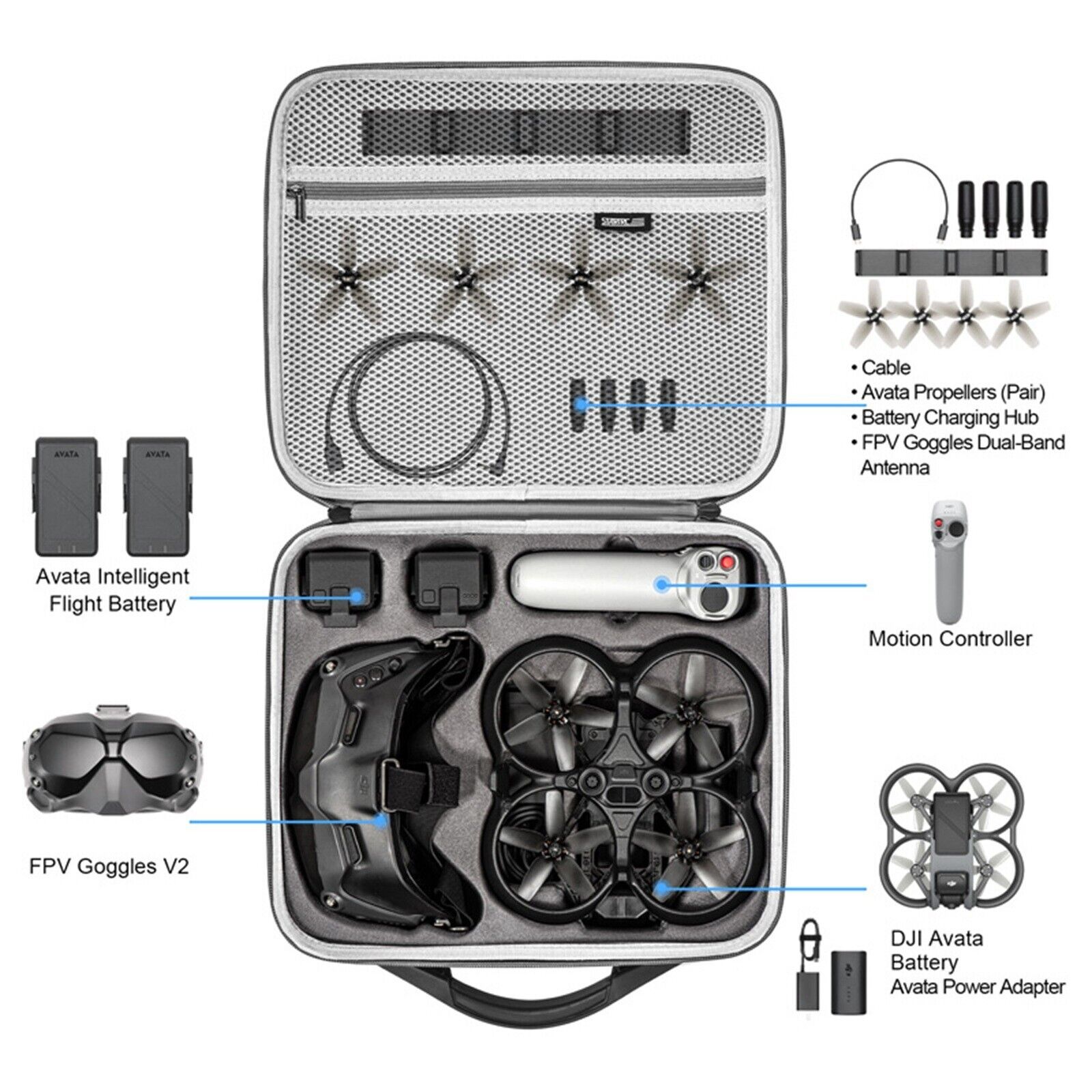 6729 3 storage bag startrc for dji avata fly smart combo fit for dji goggles v2